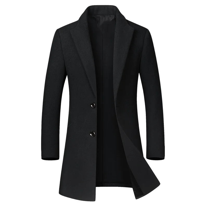 BeClassic™ Wool Blend Trench Coat – Business Casual Long Sleeve Outerwear for Autumn & Winter.