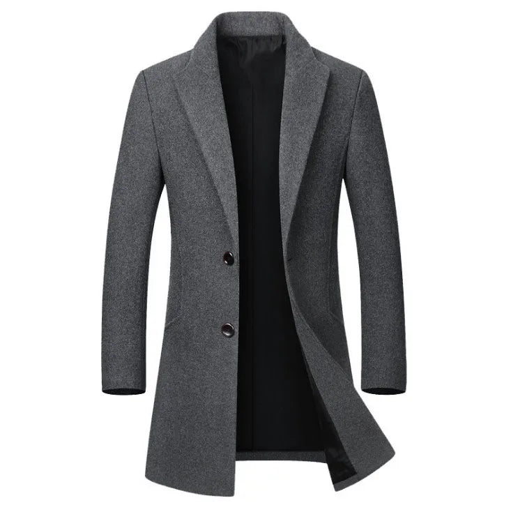 BeClassic™ Wool Blend Trench Coat – Business Casual Long Sleeve Outerwear for Autumn & Winter.
