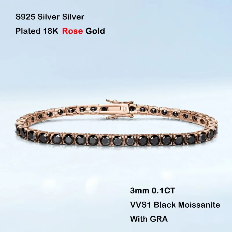 BeClassic Monoco Moissanite Tennis Bracelet – Midnight Gradient