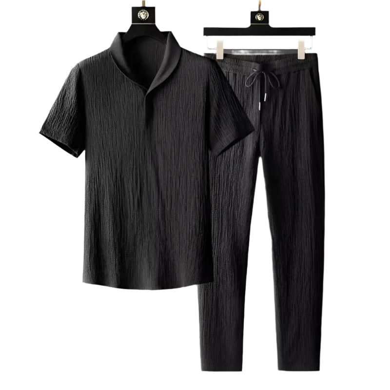 BeClassic™ Ultra-Thin Ice Silk Linen Suit – Breathable Two-Piece Summer Set.