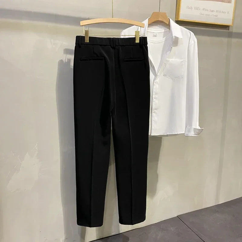 BeClassic Korean Pleated Chinos – Modern Elegance