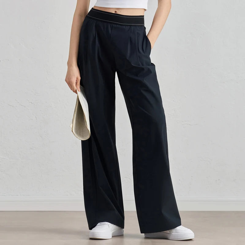 VITALINOVO Lightweight Wide Leg Trousers Yoga Pants for Women 30" High Waisted Loose Casual Lounge Travel Work Sweatpants Women