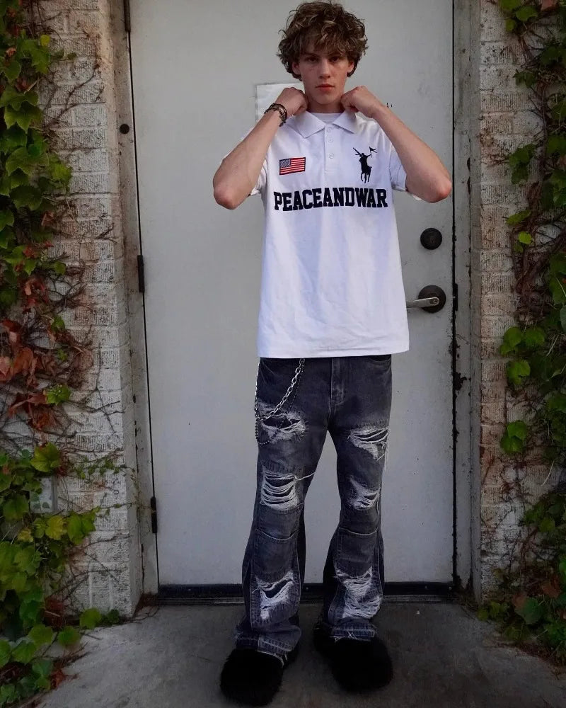 BeClassic™ American Street Style Polo – Casual loose fit with letter embroidery