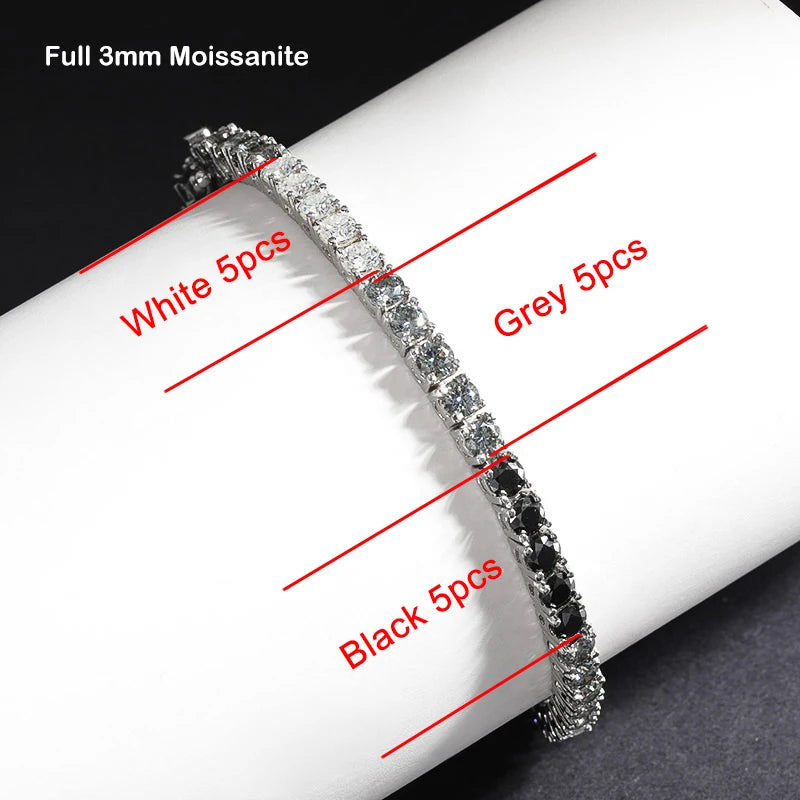 BeClassic Monoco Moissanite Tennis Bracelet – Midnight Gradient