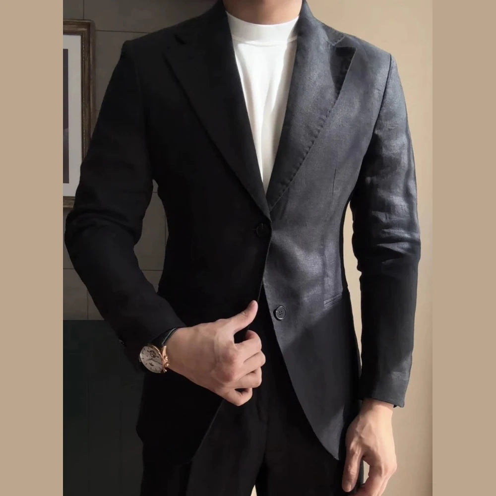 BeClassic™ Linen Blend Tuxedo Suit – Versatile Tailored Elegance for Business, Weddings & Formal Events.