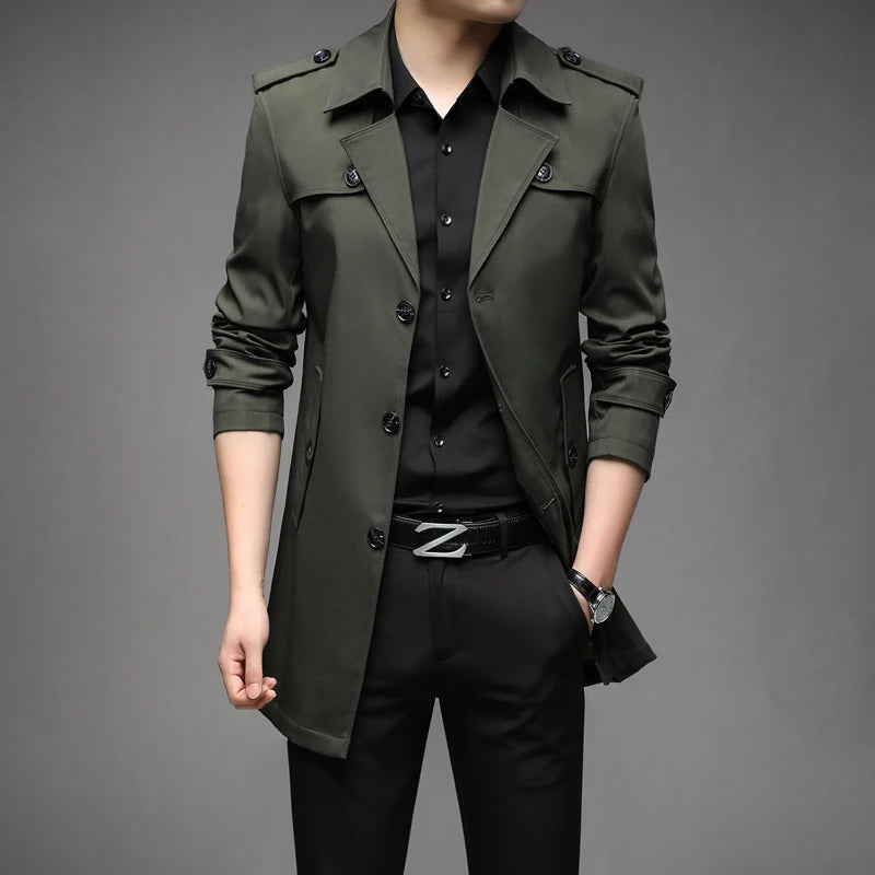 BeClassic™ New Spring Men's England-Style Trench Coat – Casual Long Windbreaker Jacket