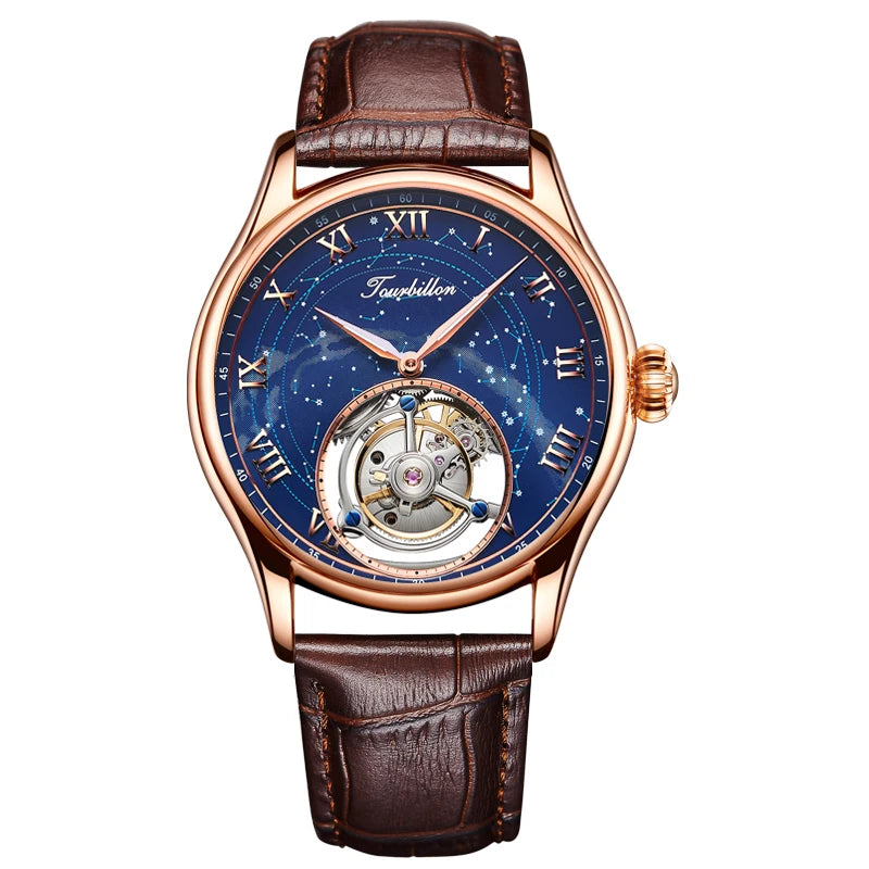BeClassic™ AESOP Tourbillon – Mechanical Masterpiece with Starry Sky Dial & Authentic Tourbillon Movement.