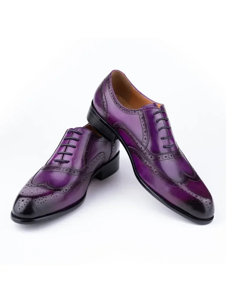 BeClassic™ Premium Cowhide Oxford Shoes – Elegant Brogue Design for Business & Weddings.