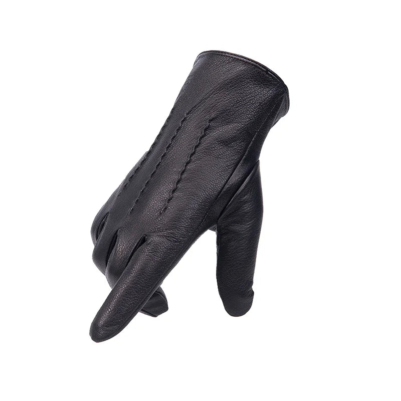 BeClassic Men’s 100% Sheepskin Leather Gloves – Deer Skin Pattern Edition