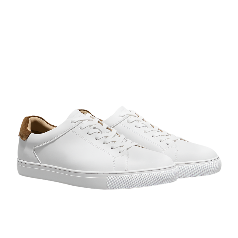 BeClassic™ DESAI Full-Grain Leather Sneakers – Unisex White Casuals in Premium Finish, Size Up to 13.