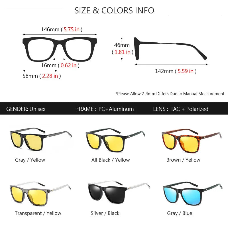 BeClassic™ AOWEAR HD Night Vision Glasses – Polarized Yellow Lens for Safe Driving.