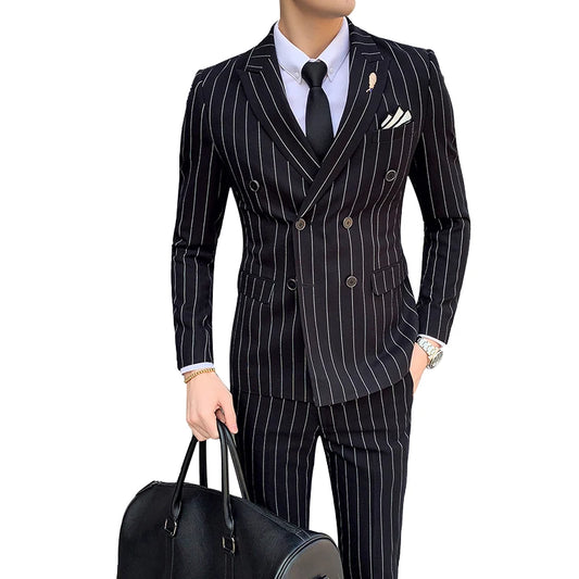 BeClassic Monoco British Striped Slim Tuxedo – Distinguished Elegance