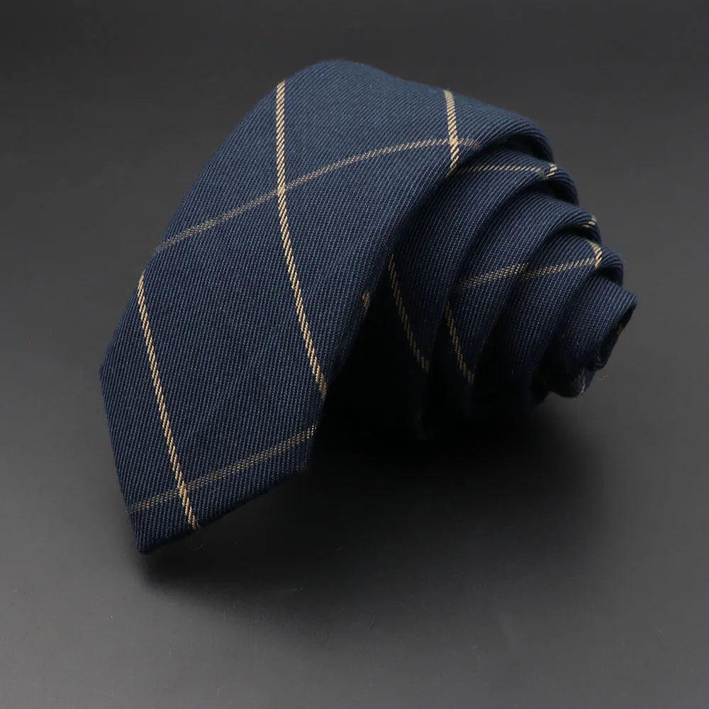 BeClassic™ Handmade Slim Plaid Tie – Classic 6cm Cotton & Cashmere Design.