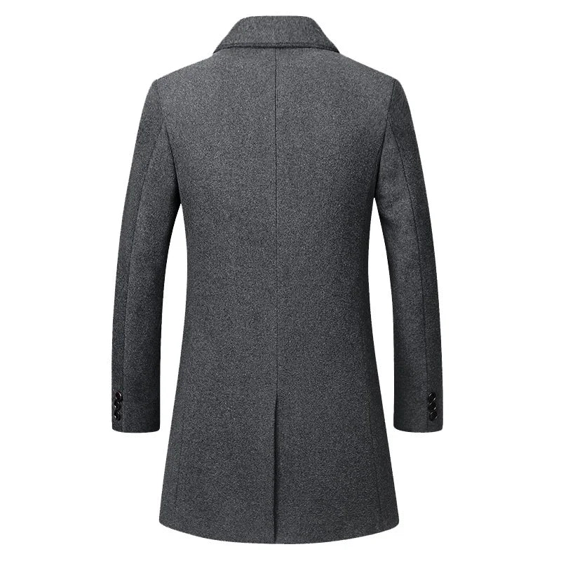 BeClassic™ Wool Blend Trench Coat – Business Casual Long Sleeve Outerwear for Autumn & Winter.