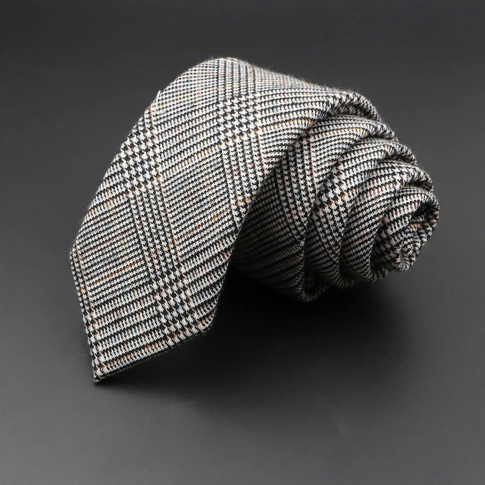 BeClassic™ Handmade Slim Plaid Tie – Classic 6cm Cotton & Cashmere Design.
