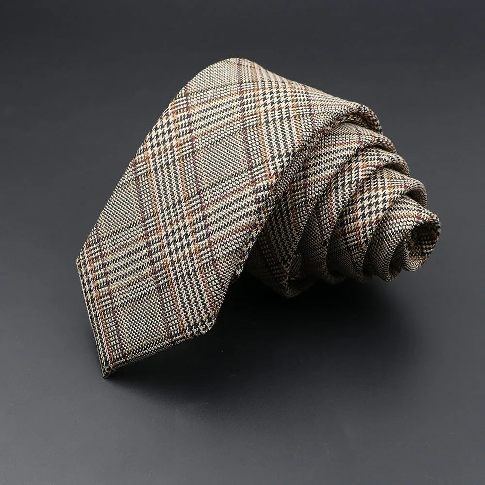 BeClassic™ Handmade Slim Plaid Tie – Classic 6cm Cotton & Cashmere Design.