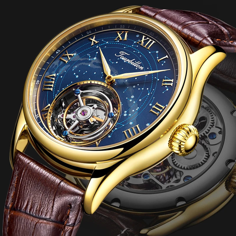 BeClassic™ AESOP Tourbillon – Mechanical Masterpiece with Starry Sky Dial & Authentic Tourbillon Movement.