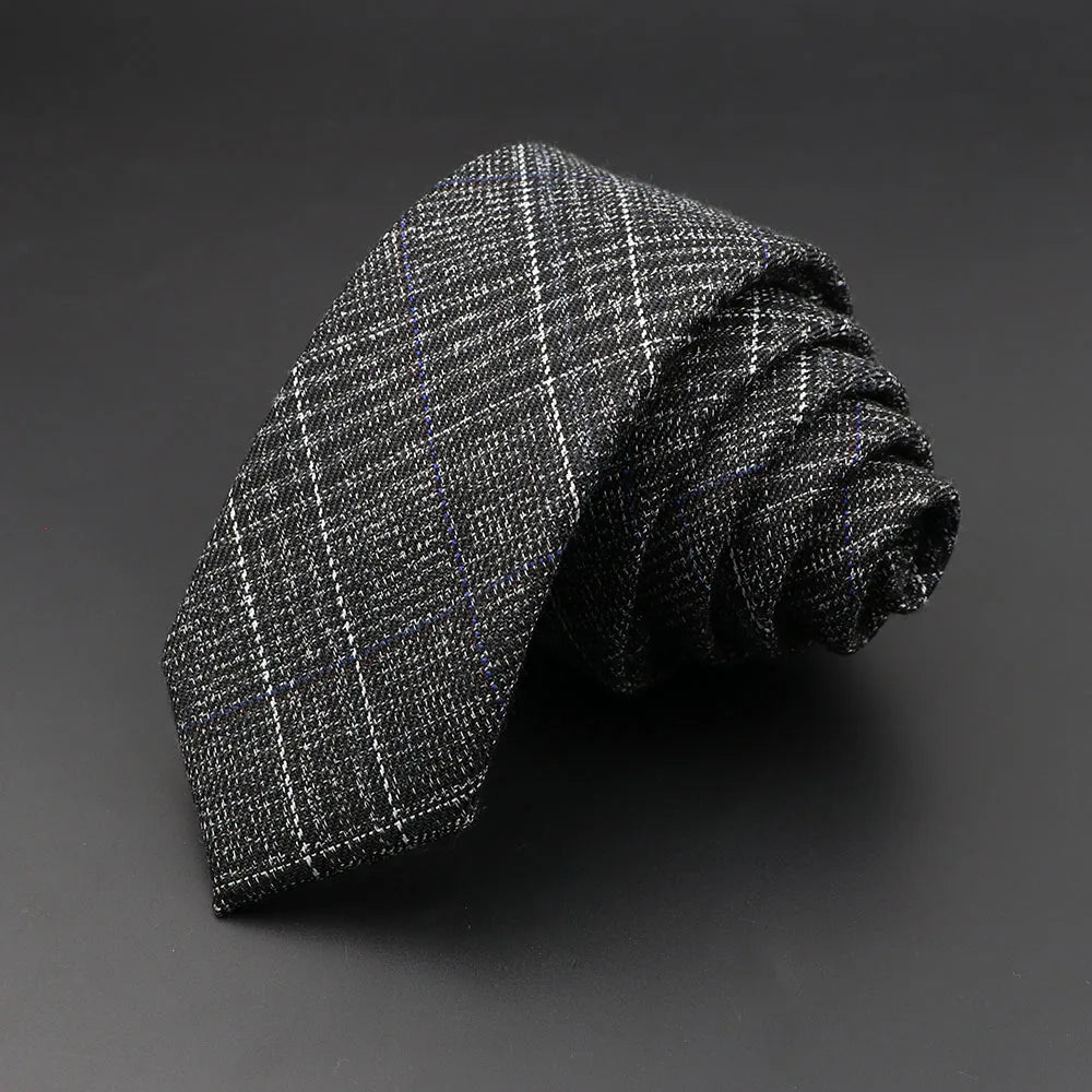 BeClassic™ Handmade Slim Plaid Tie – Classic 6cm Cotton & Cashmere Design.