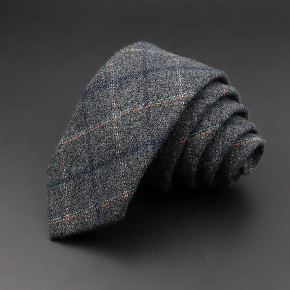 BeClassic™ Handmade Slim Plaid Tie – Classic 6cm Cotton & Cashmere Design.