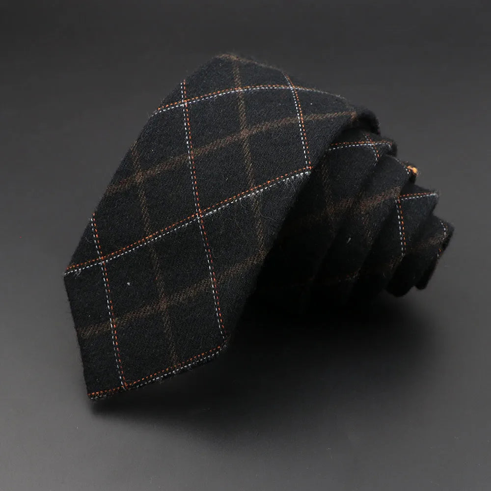 BeClassic™ Handmade Slim Plaid Tie – Classic 6cm Cotton & Cashmere Design.