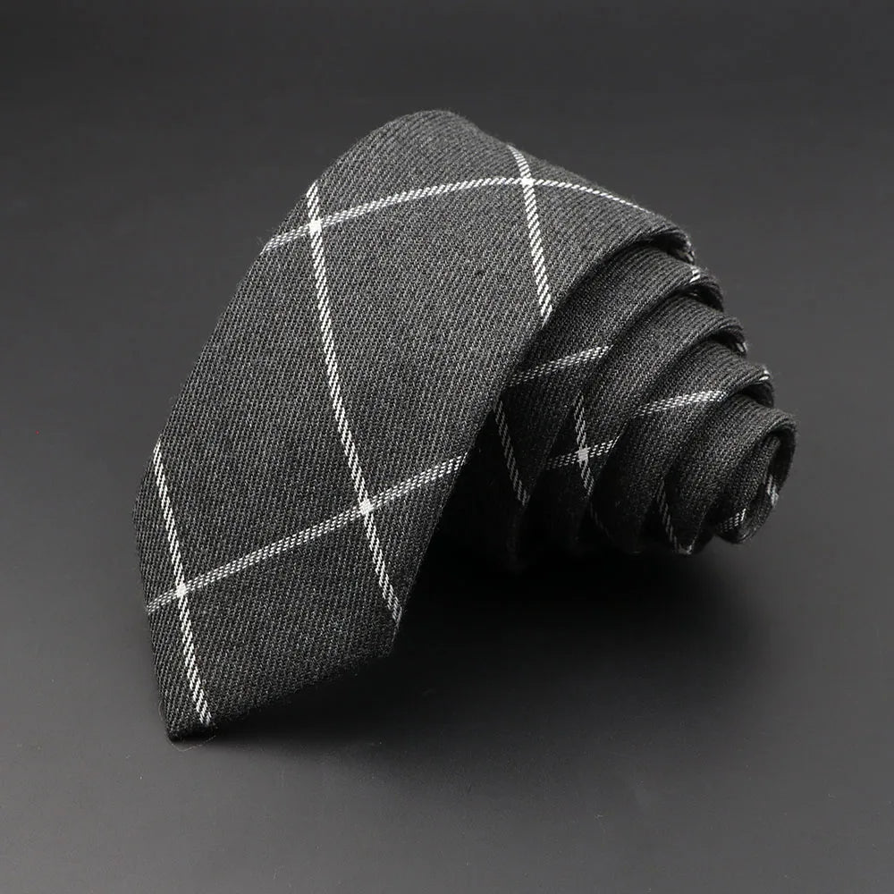 BeClassic™ Handmade Slim Plaid Tie – Classic 6cm Cotton & Cashmere Design.
