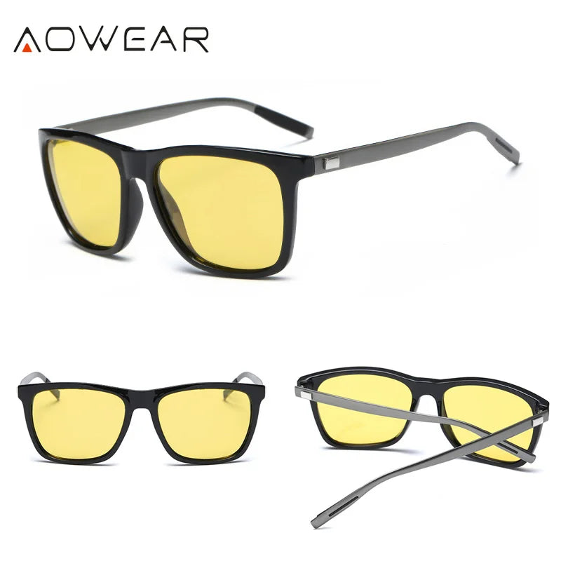 BeClassic™ AOWEAR HD Night Vision Glasses – Polarized Yellow Lens for Safe Driving.