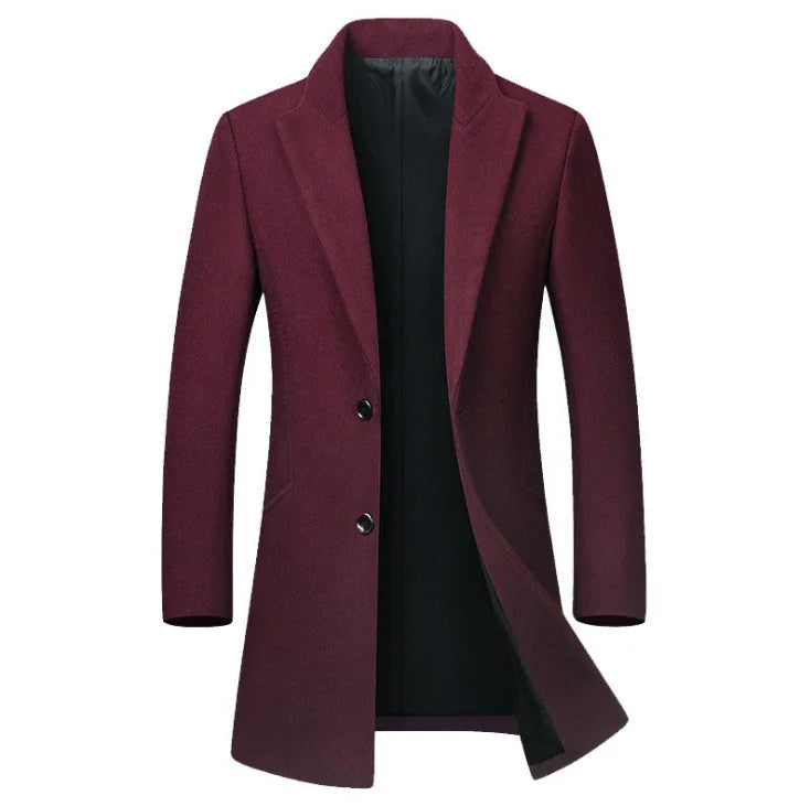 BeClassic™ Wool Blend Trench Coat – Business Casual Long Sleeve Outerwear for Autumn & Winter.