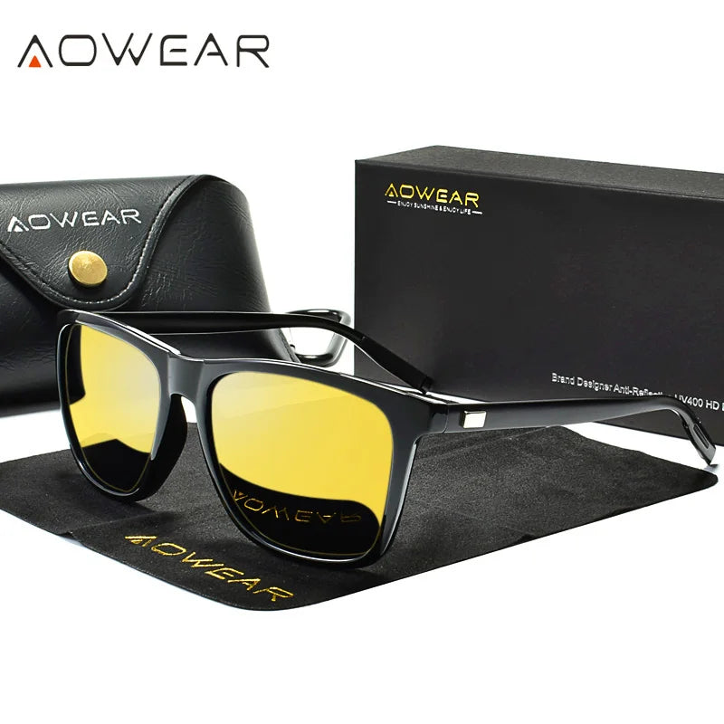 BeClassic™ AOWEAR HD Night Vision Glasses – Polarized Yellow Lens for Safe Driving.