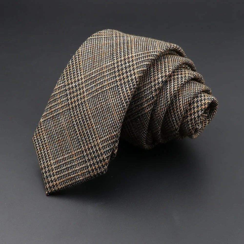 BeClassic™ Handmade Slim Plaid Tie – Classic 6cm Cotton & Cashmere Design.