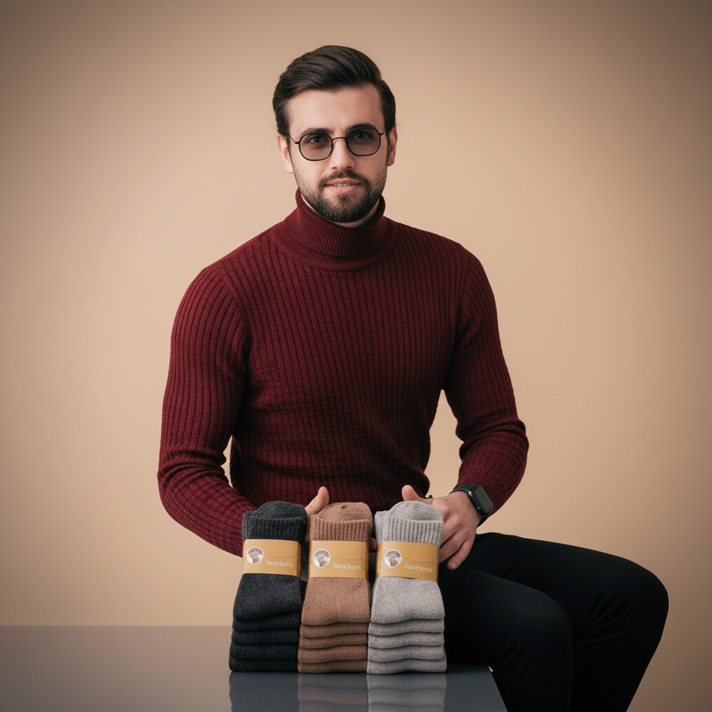 BeClassic Merino Wool Thermal Socks – 6-Pack Winter Essentials