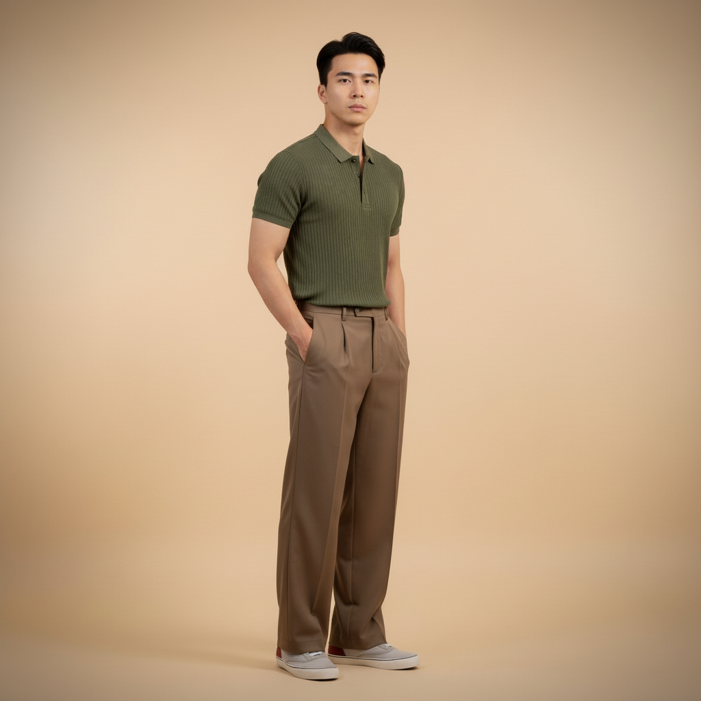 BeClassic Korean Pleated Chinos – Modern Elegance