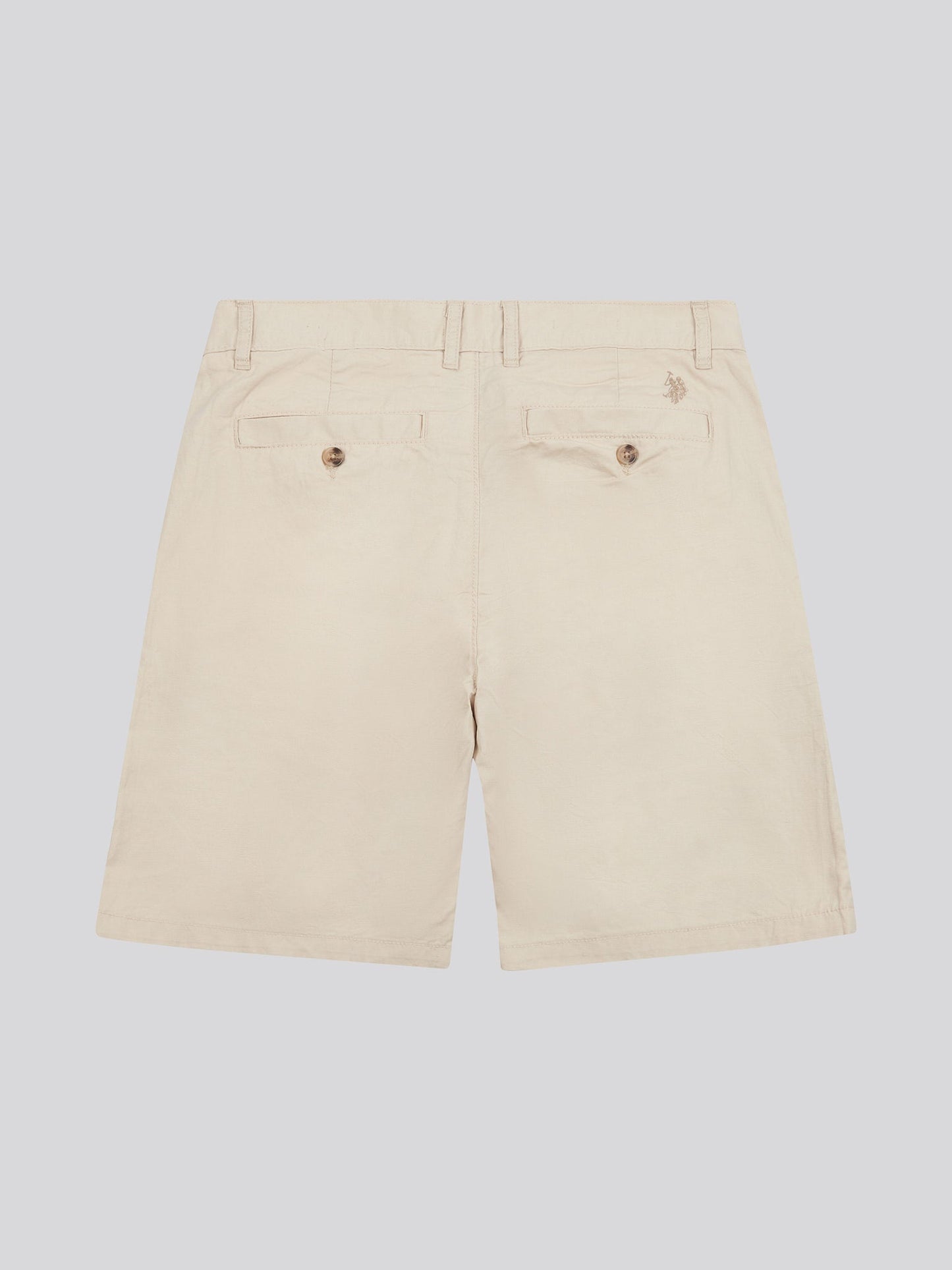 Mens Linen Blend Chino Shorts in French Oak