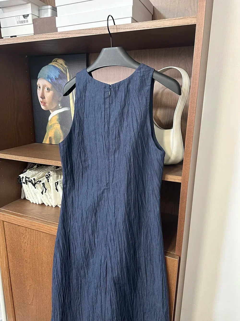 BeClassic Monoco Retro Linen-Cotton Dress – Ocean Breeze