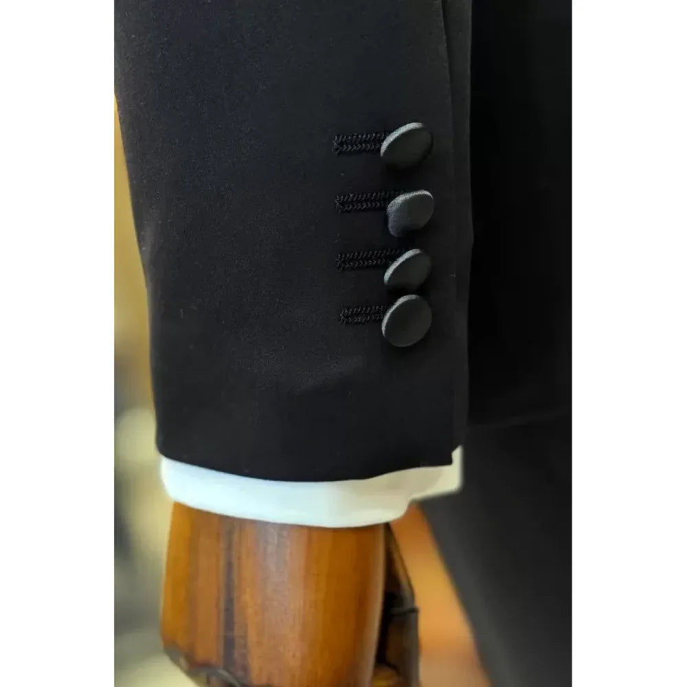 BeClassic™ Black Shawl Lapel Tuxedo – Elegant Slim-Fit Three-Piece Suit for Weddings & Banquets.