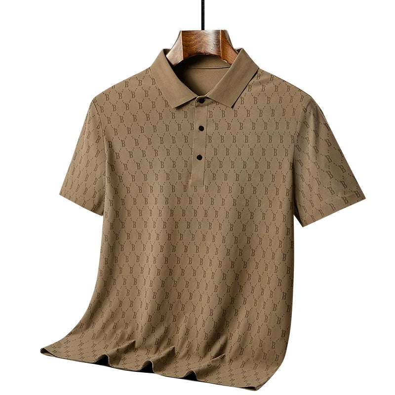 BeClassic™ 2025 Ice Silk Polo – High-End Short Sleeve for Light Business & Casual Wear.