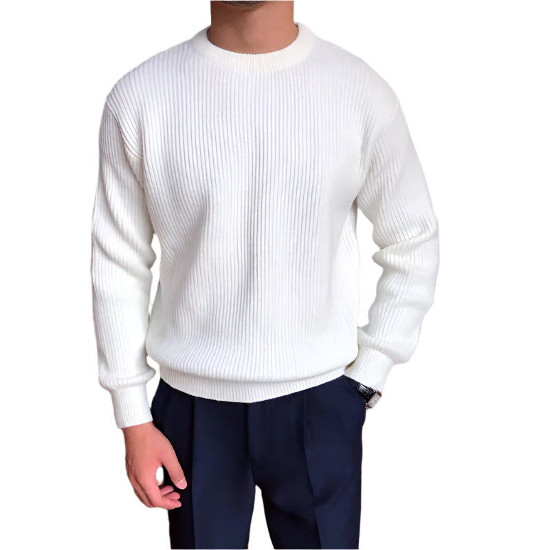 BeClassic™ Knit Long Sleeve Polo – Casual O-Neck Sweater for Refined Everyday Style.
