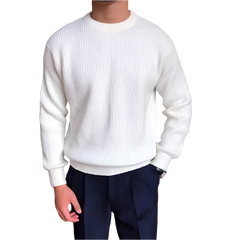 BeClassic™ Knit Long Sleeve Polo – Casual O-Neck Sweater for Refined Everyday Style.