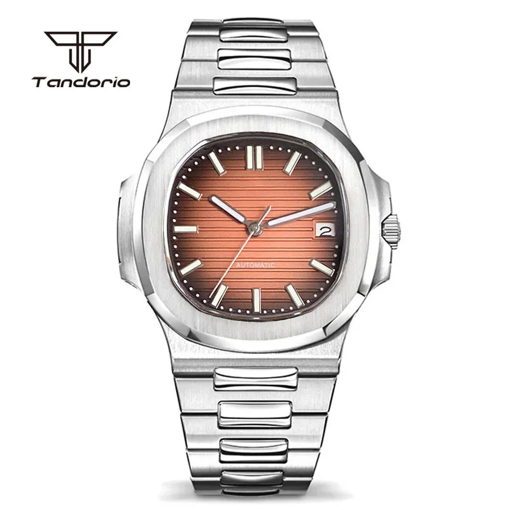 BeClassic™ Tandorio Square – 40MM Stainless Steel Automatic Watch with Multicolor Dial & Sapphire Glass