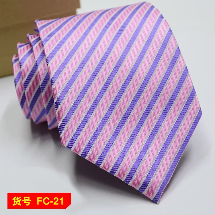 67 Styles Men's Ties Solid Color Stripe Flower Floral 7-8cm Jacquard Necktie Accessories Daily Wear Cravat Wedding Party Gift