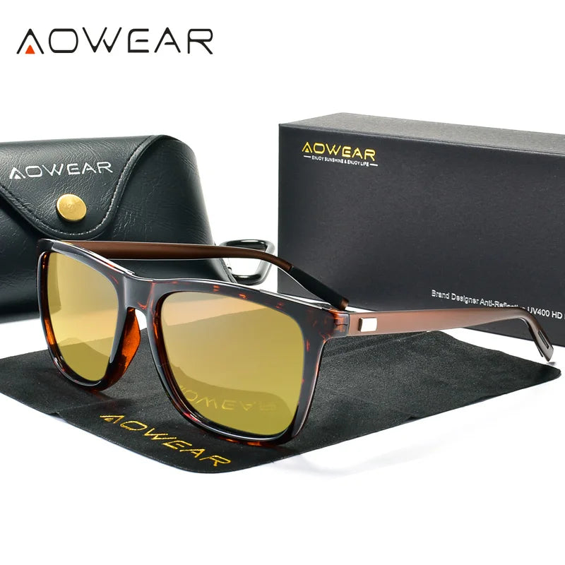 BeClassic™ AOWEAR HD Night Vision Glasses – Polarized Yellow Lens for Safe Driving.