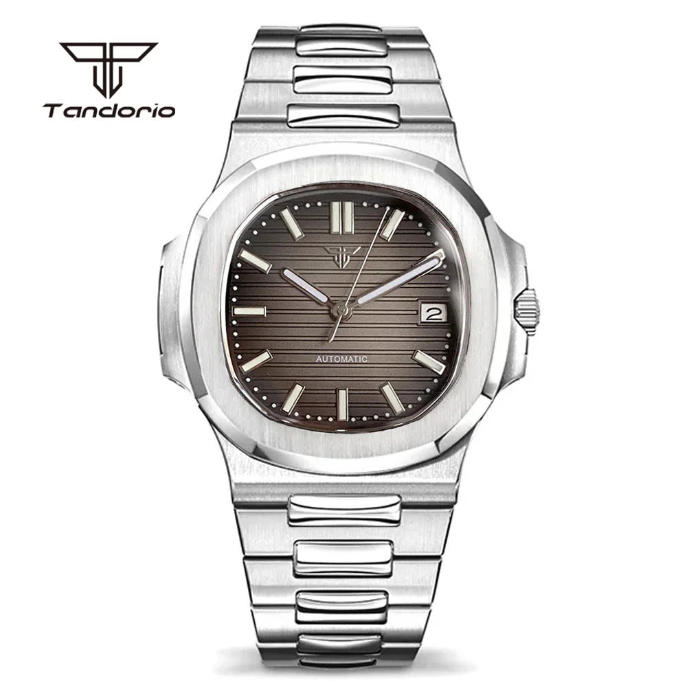 BeClassic™ Tandorio Square – 40MM Stainless Steel Automatic Watch with Multicolor Dial & Sapphire Glass