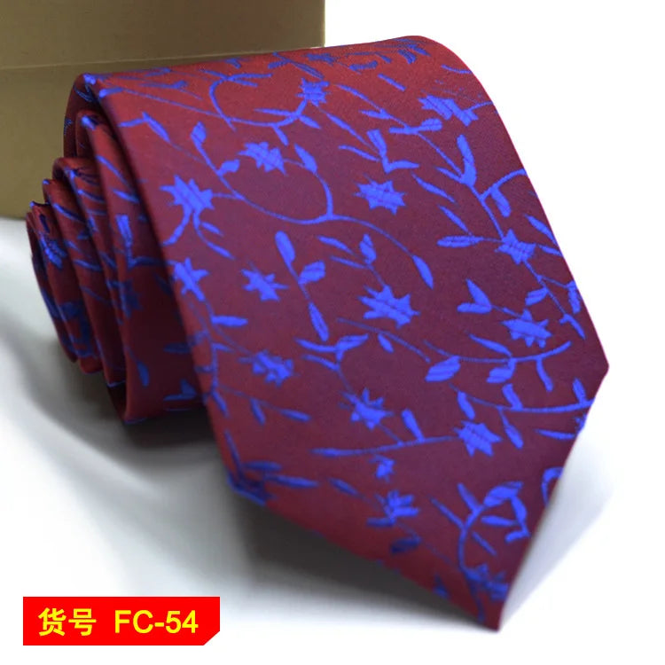 67 Styles Men's Ties Solid Color Stripe Flower Floral 7-8cm Jacquard Necktie Accessories Daily Wear Cravat Wedding Party Gift