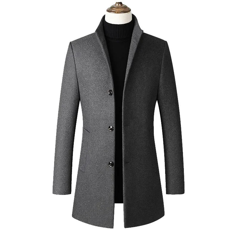 BeClassic™ Double-Breasted Wool Blend Trench – Long Business Casual Overcoat