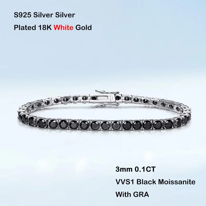 BeClassic Monoco Moissanite Tennis Bracelet – Midnight Gradient