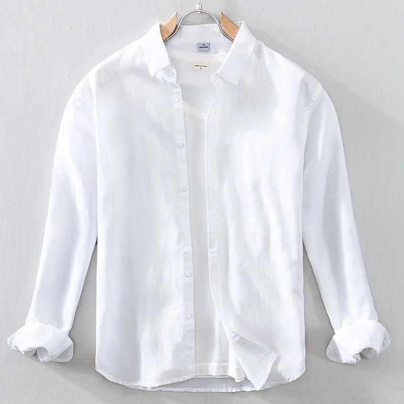 BeClassic™ Classic Linen-Cotton Shirt – Timeless Comfort with a Casual Button-Up Design.