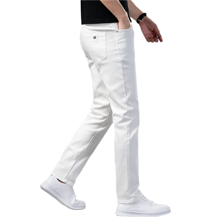 BeClassic™ Slim Fit Stretch Jeans – Modern White Denim for Business & Casual Style