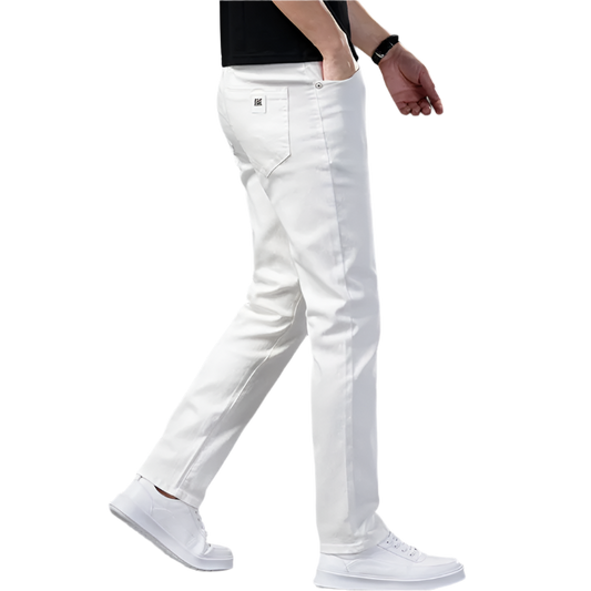 BeClassic™ Slim Fit Stretch Jeans – Modern White Denim for Business & Casual Style