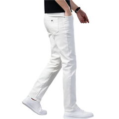 BeClassic™ Slim Fit Stretch Jeans – Modern White Denim for Business & Casual Style