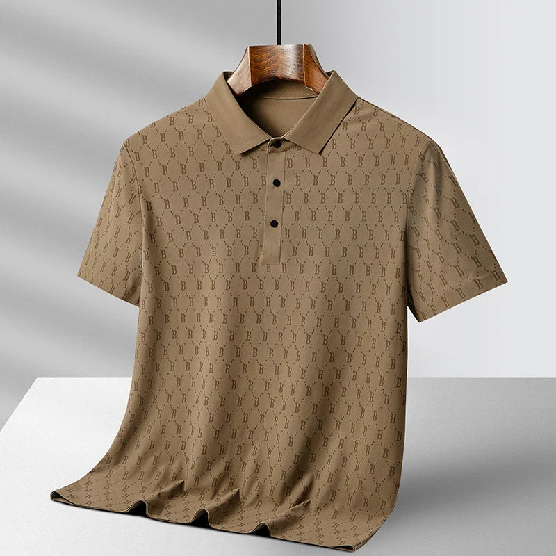 BeClassic™ 2025 Ice Silk Polo – High-End Short Sleeve for Light Business & Casual Wear.