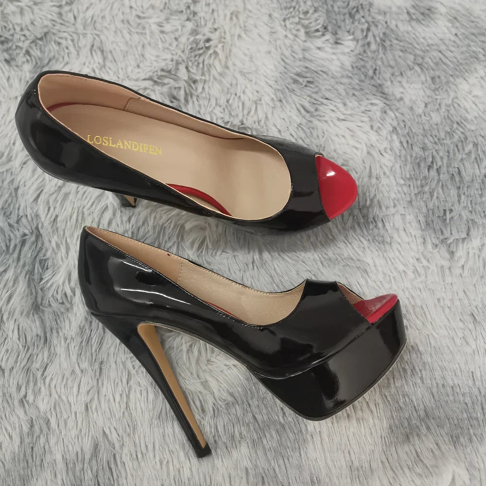 BeClassic Monoco Patent Stiletto Pumps – Midnight Allure